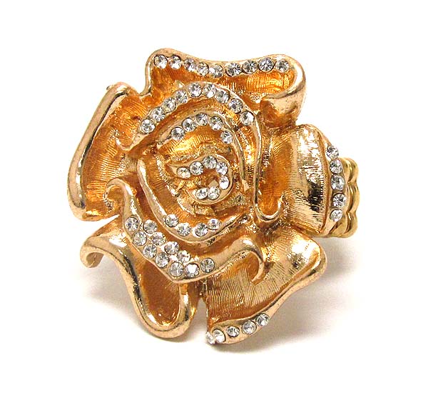 Crystal stud flower  stretch ring