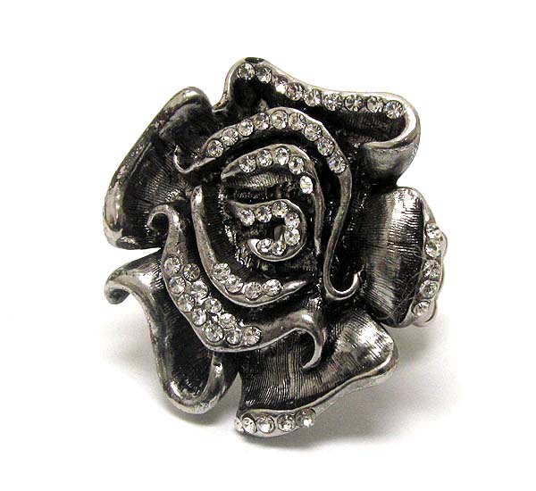 Crystal stud flower  stretch ring