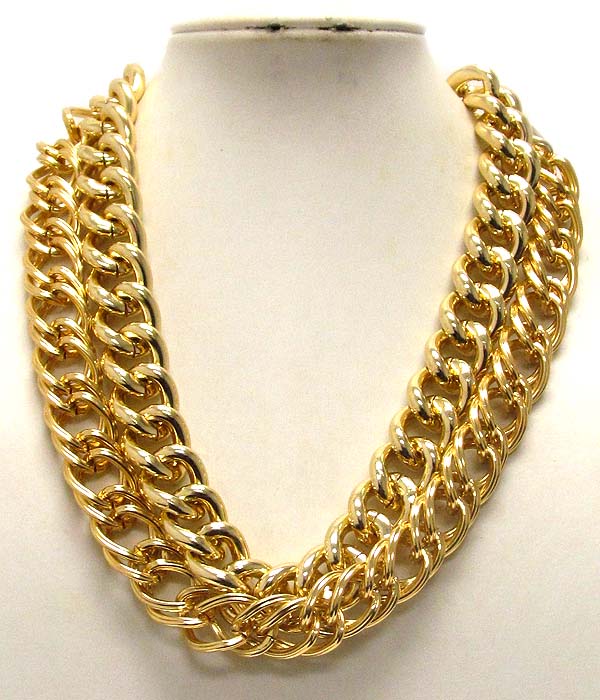 Metal thick chain double layer chain necklace