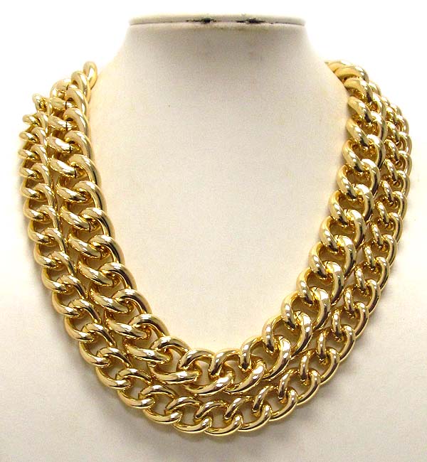 Metal thick chain double layer chain necklace