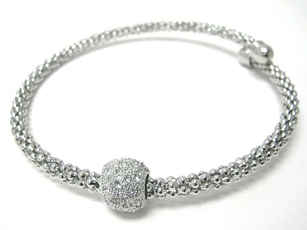 Crystal stud ball and stretch metal choker