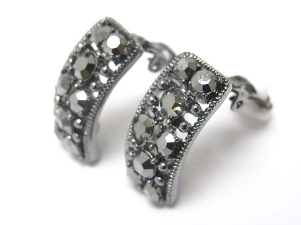 Crystal stud clip on earring