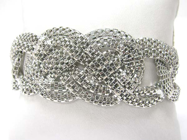 Braided metal tube link bracelet