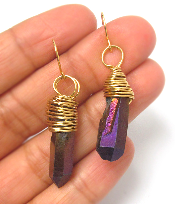 Handmade genuine semi precious stone earring