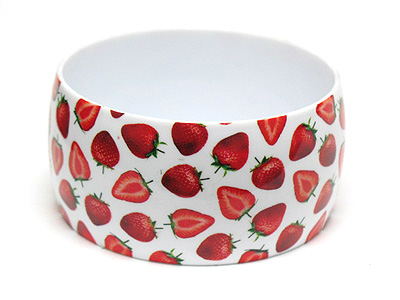 Starawberry printed acrylic bangle