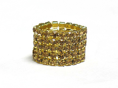 5 row rhinestone stretch ring