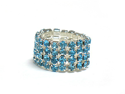 5 row rhinestone stretch ring