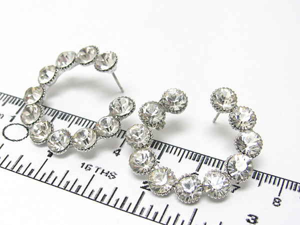 Crystal round earring set