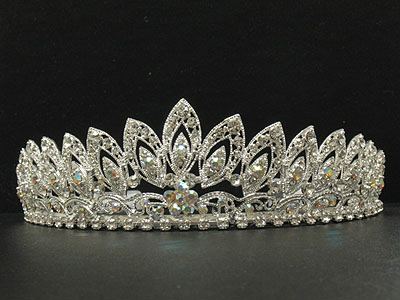 Rhinestone multi leaves crystal tiara