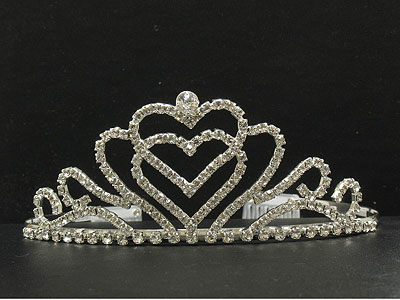 Rhinestone heart with wave tiara 