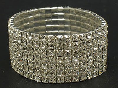 7 row rhinestone stretch bracelet