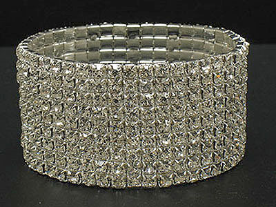 9 row rhinestone stretch bracelet