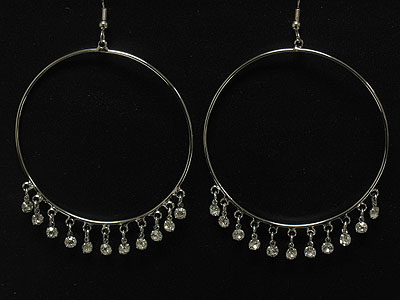 Rhinestone multi dangles and hoop earring - hoops