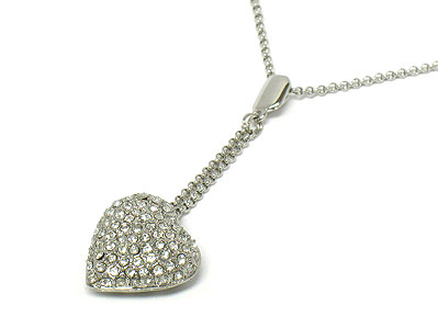 Crystal heart drop necklace