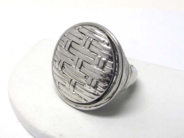 Metal woven texture stretch ring