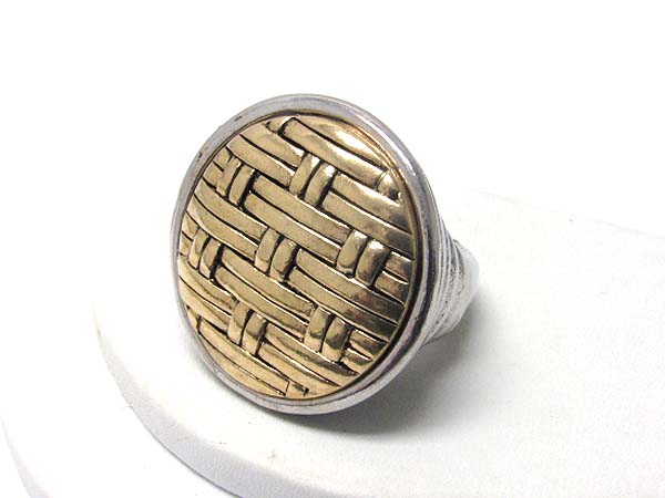 Metal woven texture stretch ring