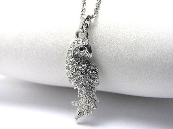 Crystal stud parrot necklace