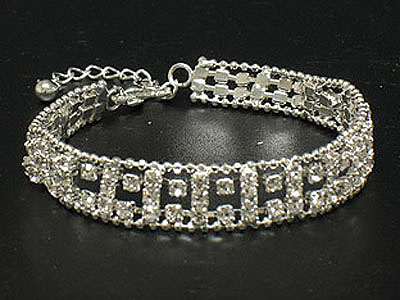 Double line rhinestone bracelet