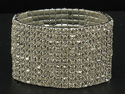 10 row rhinestone stretch bracelet