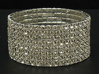 8 row rhinestone stretch bracelet