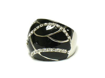 Crystal and enamel glamour ring