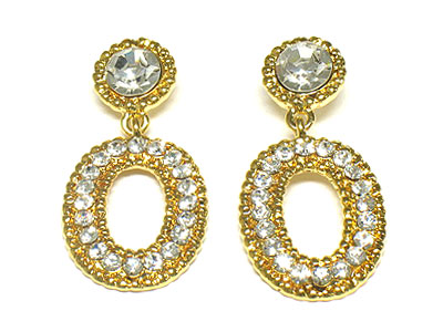 Crystal side decoration drop earring