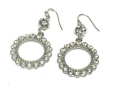 Crystal round drop earring