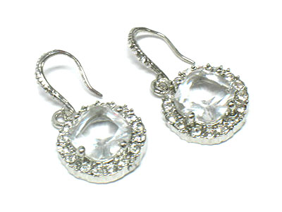 Crystal side decoration round earring