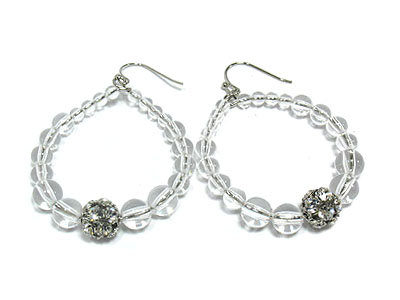 Crystal and glass beads link earring