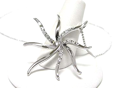 Made in korea whitegold plating designer style crystal flower necklace