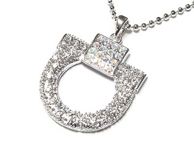 Made in korea whitegold plating  designer inspired  crystal necklace - made in korea