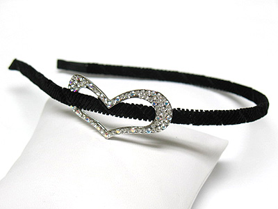 Crystal heart deco headband