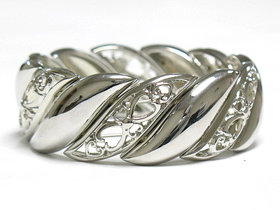 Wave shape metal stretch bracelet