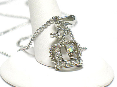 Crystal crown pendant necklace