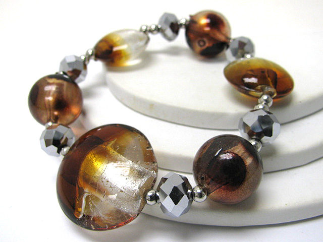 Murano candy disk stretch bracelet