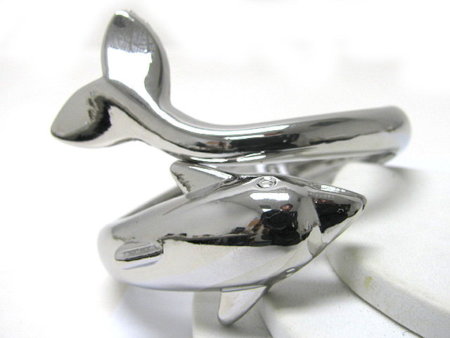 Metal dolphin hinge bangle