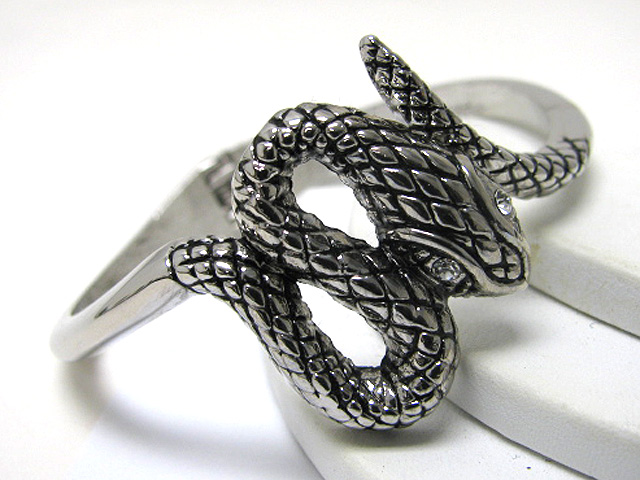 Metal snake hinge bangle