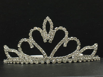 Rhinestone rippling heart tiara