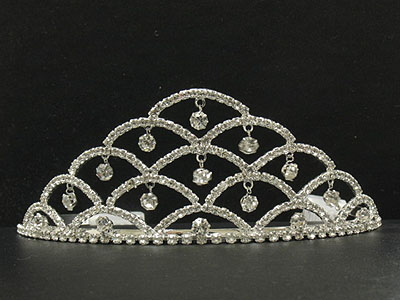 Rhinestone dangle ridge shpe tiara