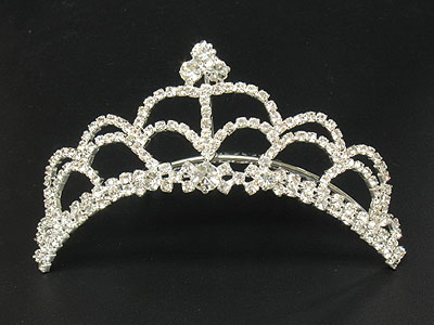 Rhinestone crown comb