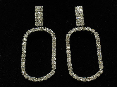 Rhinestone boutique simple oval drop earring