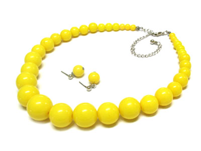 Gradual size formica ball necklace and earring set