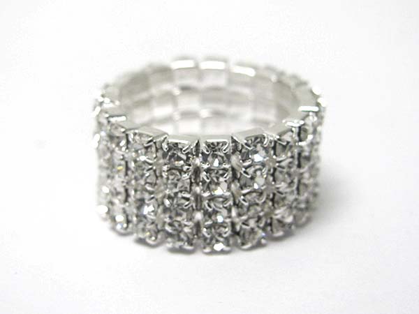 4 line rhinestone stretch ring