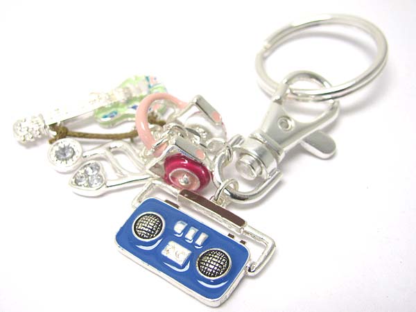 Multi mixed music theme key chain charm