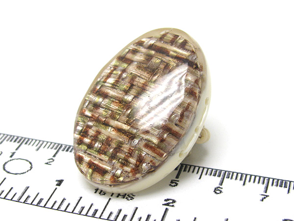 Murano oval woven glass seed beads stretch ring