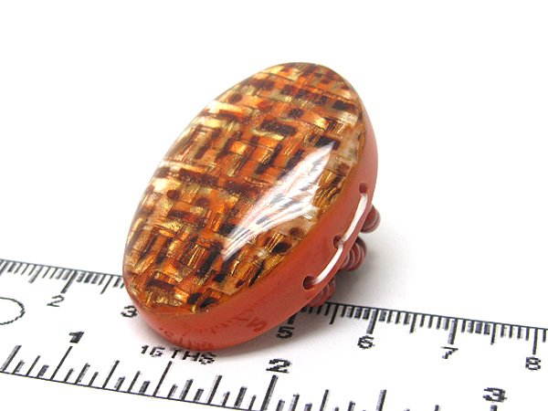 Murano oval woven glass seed beads stretch ring