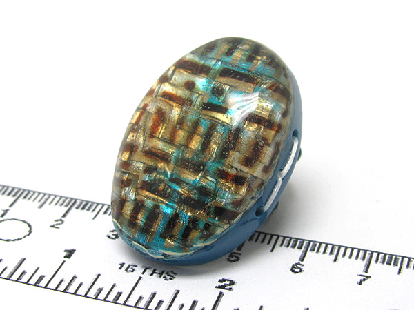 Murano oval woven glass seed beads stretch ring