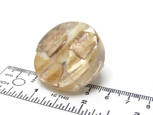 Natural sea shell murano glass round style seed bead stretch ring