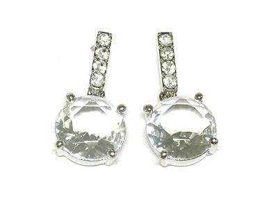 Crystal drop and4 line cuvic earring