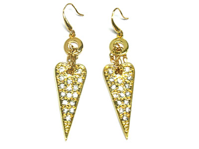 Crystal sharp pattern earring